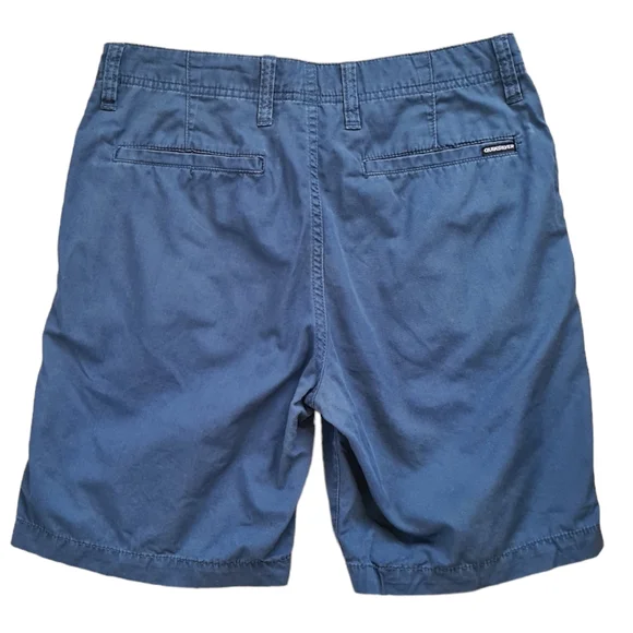 Quiksilver Shorts Size 28 Blue Chino Cotton Board Pockets Summer Holiday Beach - Picture 5 of 9